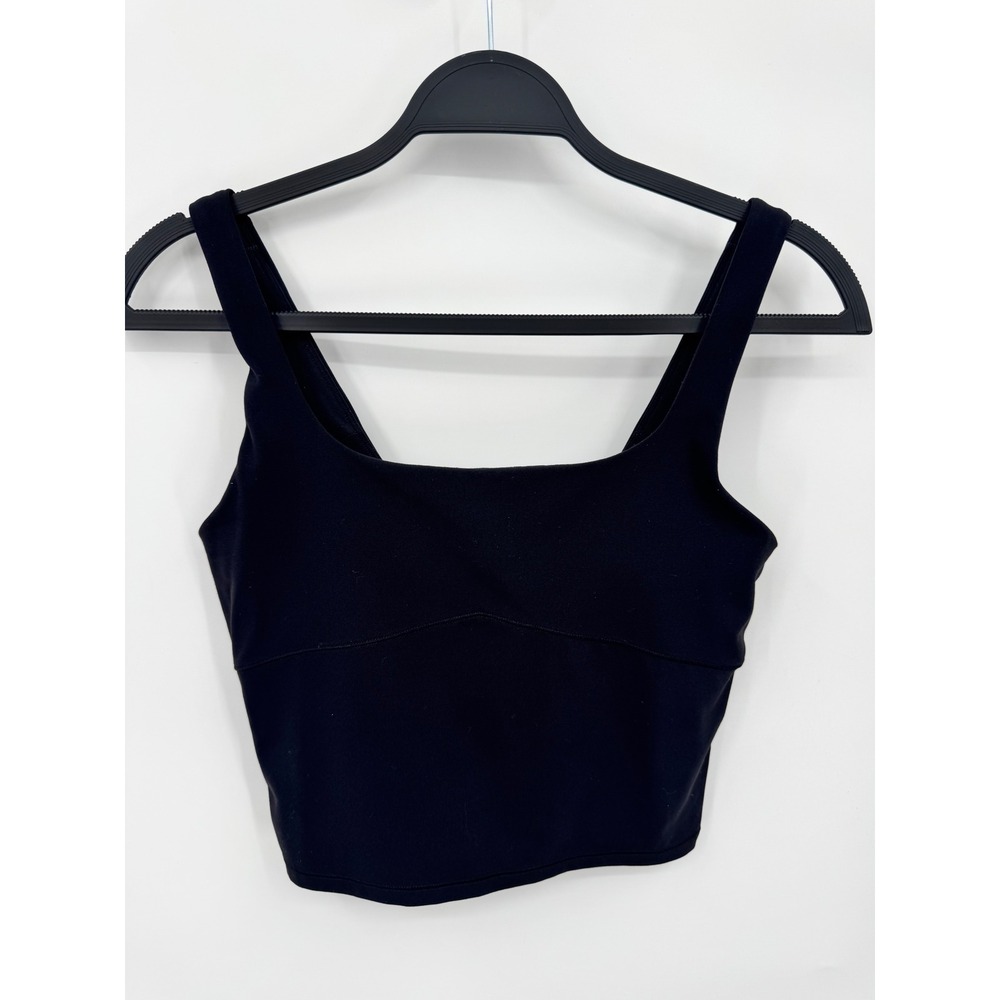 Vuori AllTheForm Support Tank Women Small Black Square Neck Crop Top VW1207